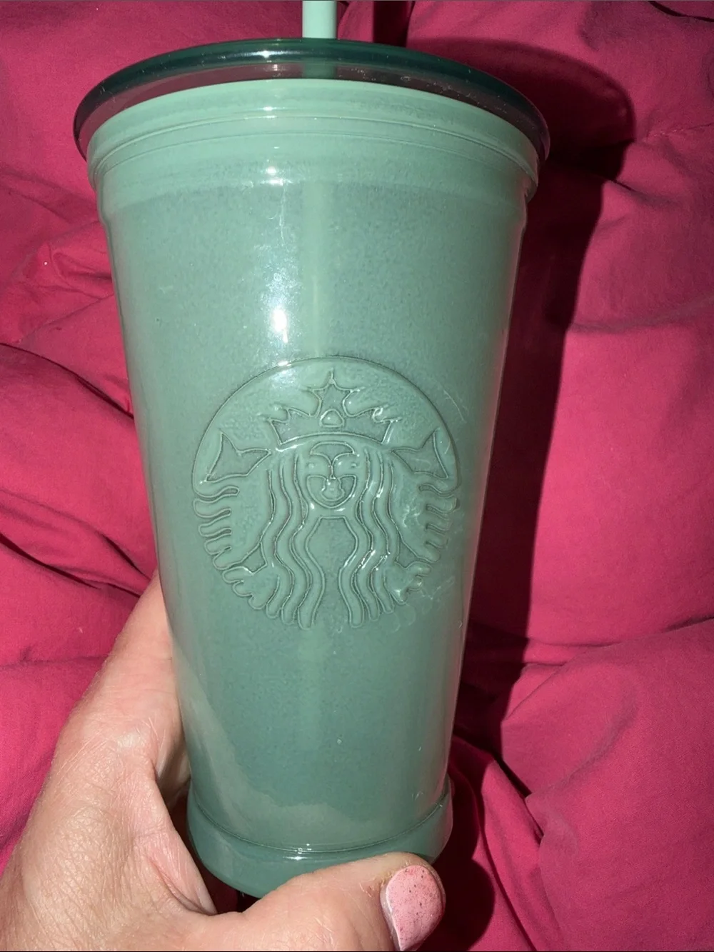 Starbucks Gray Reusable Cold Cup with White Straw